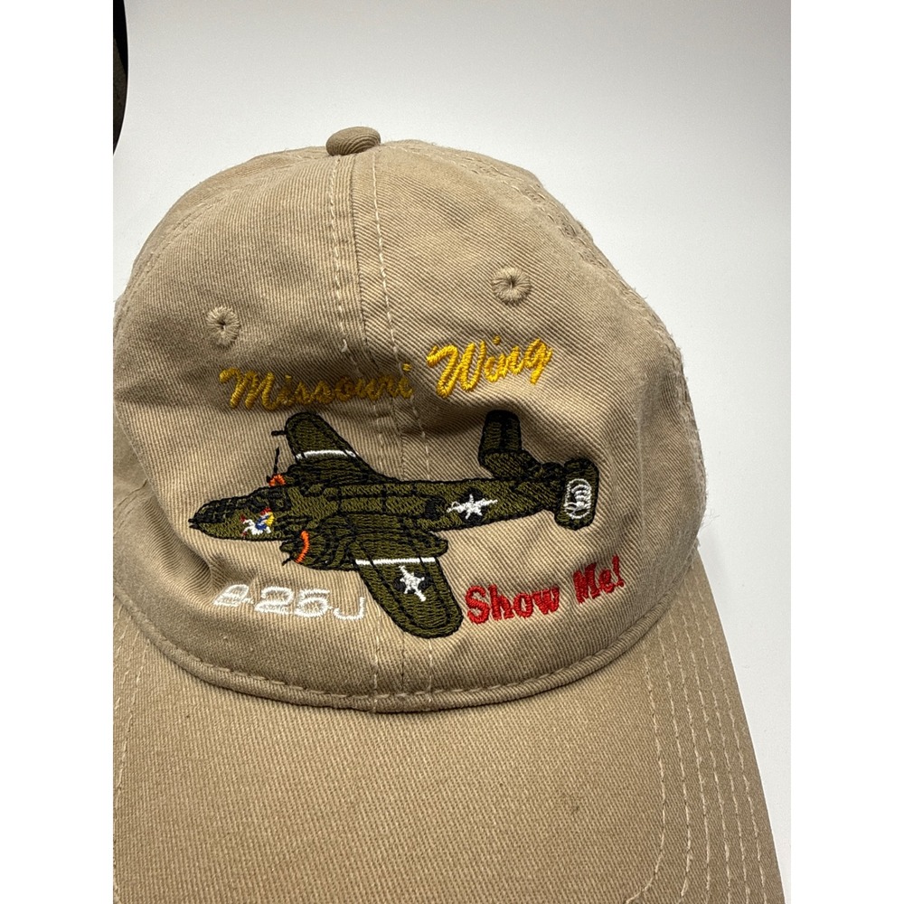 Otto Missouri Wing B-25J Show Me Bomber Aircraft Hat Tan Khaki Baseball Cap OSFM